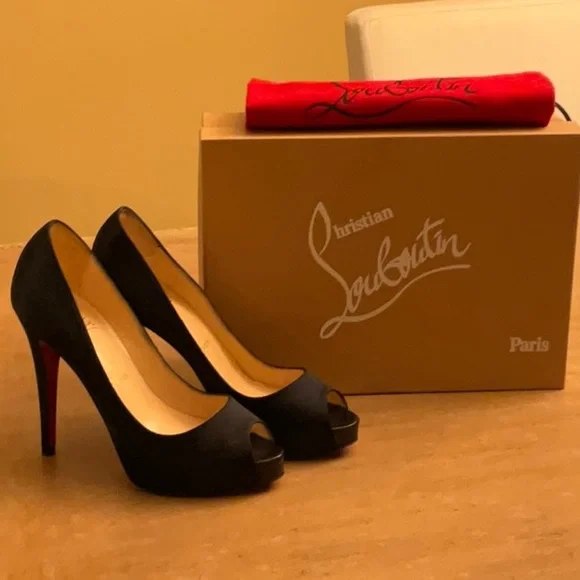 Christian Louboutin Paris US Size 7 VERY PRIVE 120 SATIN/KID TOE - Picture 6 of 15